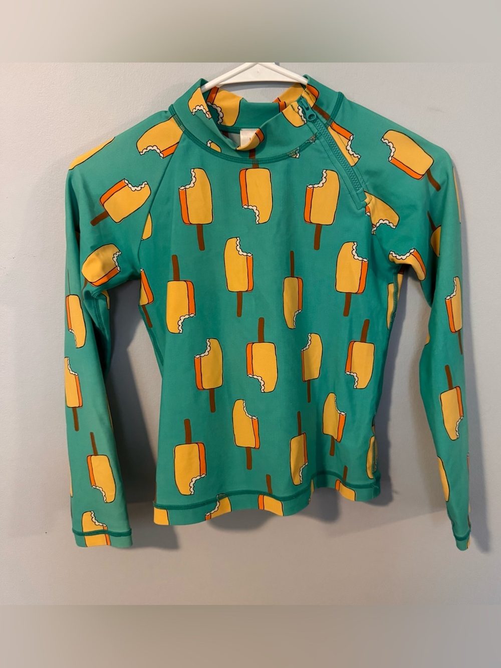 Hanna Andersson Popsicle Rash Guard Swim Top Kids Size 140 US 10 Turquoise